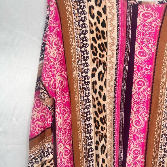 VENUS Pink and Brown Multi Patterned Bodycon Dress  size Large - Picture 16 of 16